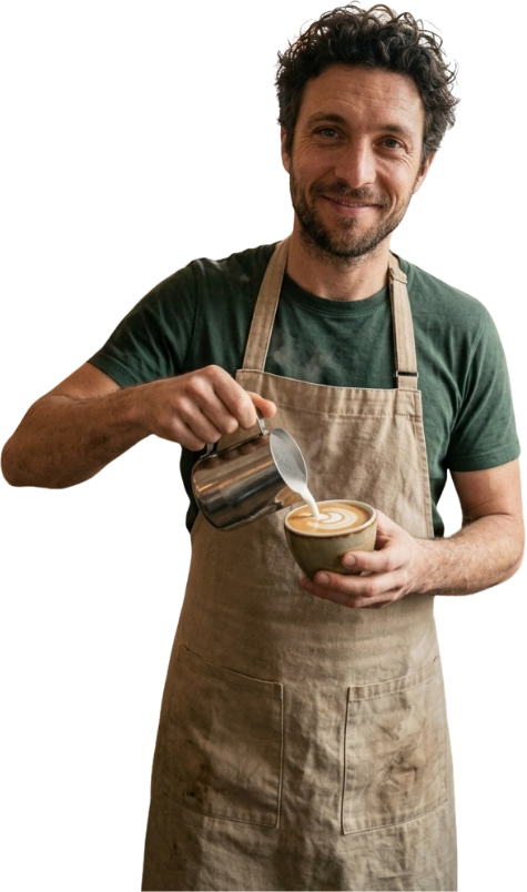 Realistická postava baristy